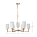Chandelier Nuvo 60-8209 Liam - 9 Light Chandelier - Burnished Brass - White Opal Glass Nuvo