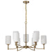 Chandelier Nuvo 60-8209 Liam - 9 Light Chandelier - Burnished Brass - White Opal Glass Nuvo