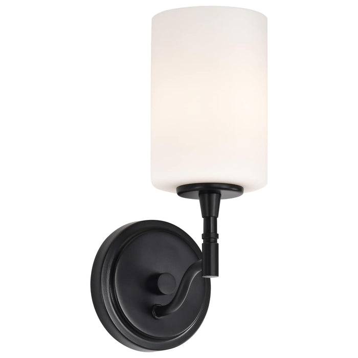 Vanity Nuvo 60-8211 Liam - 1 Light Vanity - Matte Black - White Opal Glass Nuvo