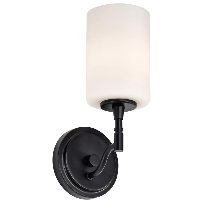Vanity Nuvo 60-8211 Liam - 1 Light Vanity - Matte Black - White Opal Glass Nuvo