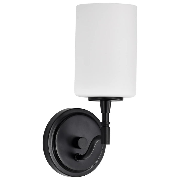 Vanity Nuvo 60-8211 Liam - 1 Light Vanity - Matte Black - White Opal Glass Nuvo