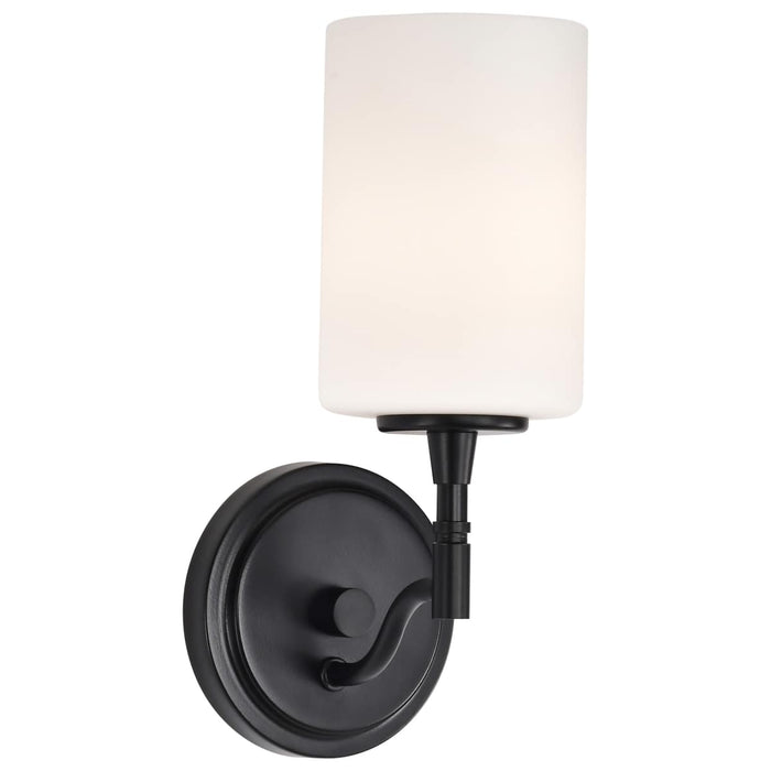 Vanity Nuvo 60-8211 Liam - 1 Light Vanity - Matte Black - White Opal Glass Nuvo