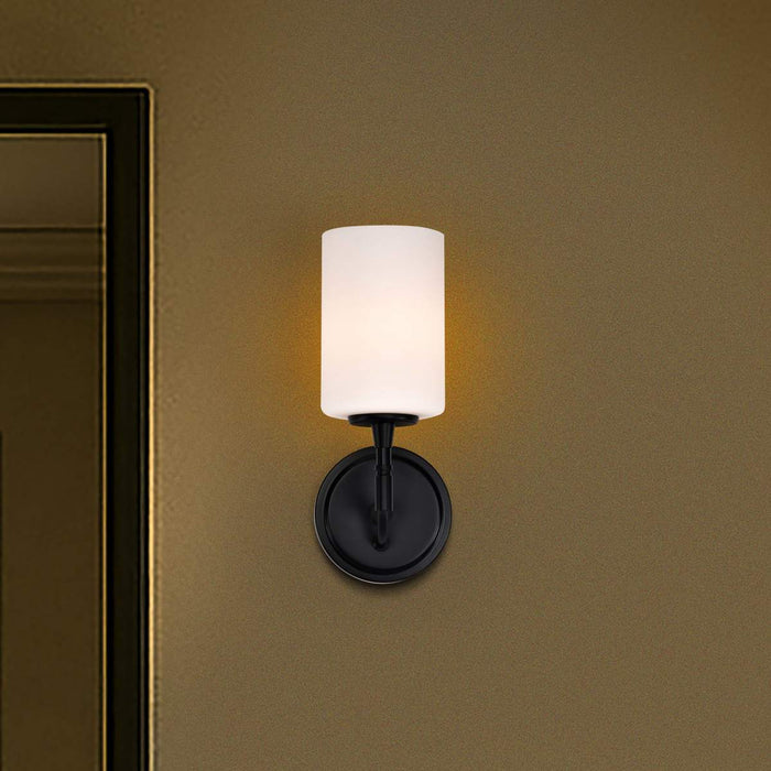 Vanity Nuvo 60-8211 Liam - 1 Light Vanity - Matte Black - White Opal Glass Nuvo