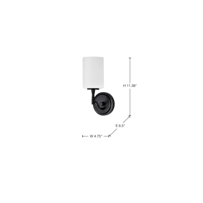 Vanity Nuvo 60-8211 Liam - 1 Light Vanity - Matte Black - White Opal Glass Nuvo