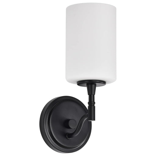 Vanity Nuvo 60-8211 Liam - 1 Light Vanity - Matte Black - White Opal Glass Nuvo