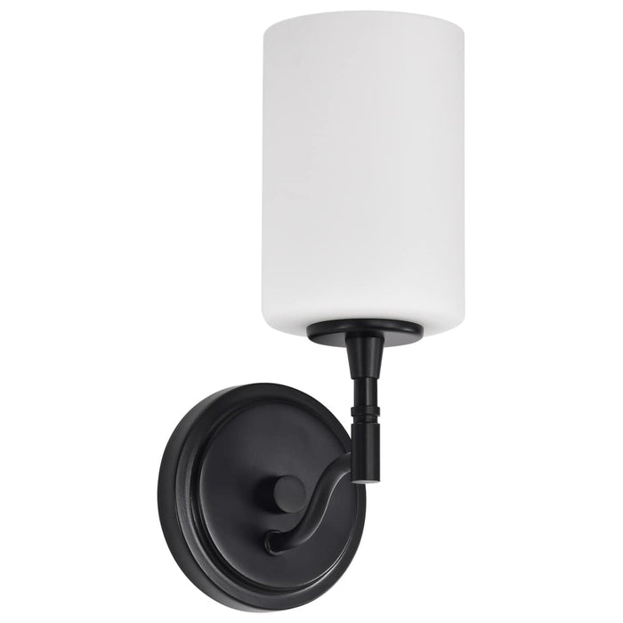 Vanity Nuvo 60-8211 Liam - 1 Light Vanity - Matte Black - White Opal Glass Nuvo