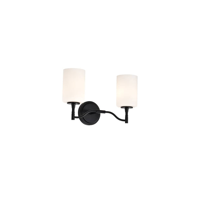 Vanity Nuvo 60-8212 Liam - 2 Light Vanity - Matte Black - White Opal Glass Nuvo