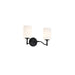 Vanity Nuvo 60-8212 Liam - 2 Light Vanity - Matte Black - White Opal Glass Nuvo