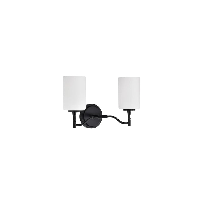 Vanity Nuvo 60-8212 Liam - 2 Light Vanity - Matte Black - White Opal Glass Nuvo