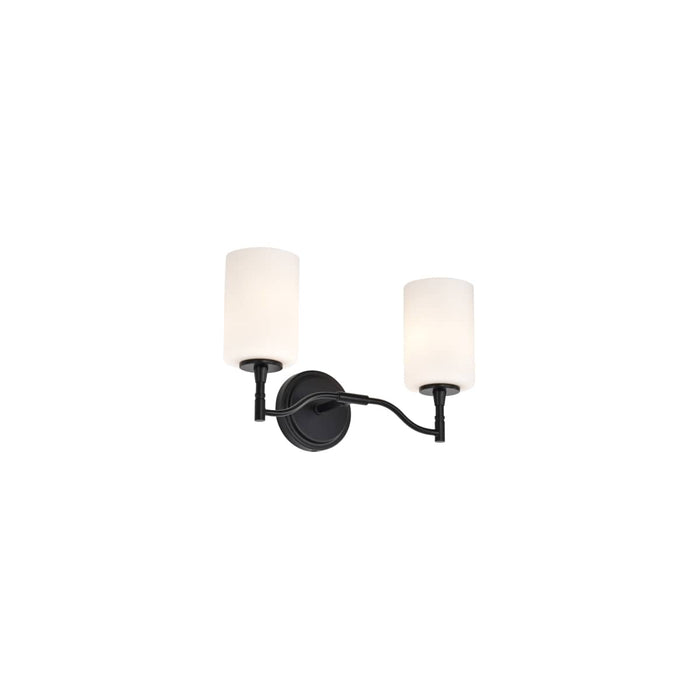 Vanity Nuvo 60-8212 Liam - 2 Light Vanity - Matte Black - White Opal Glass Nuvo