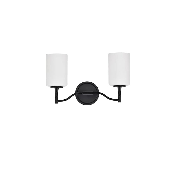 Vanity Nuvo 60-8212 Liam - 2 Light Vanity - Matte Black - White Opal Glass Nuvo