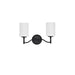 Vanity Nuvo 60-8212 Liam - 2 Light Vanity - Matte Black - White Opal Glass Nuvo