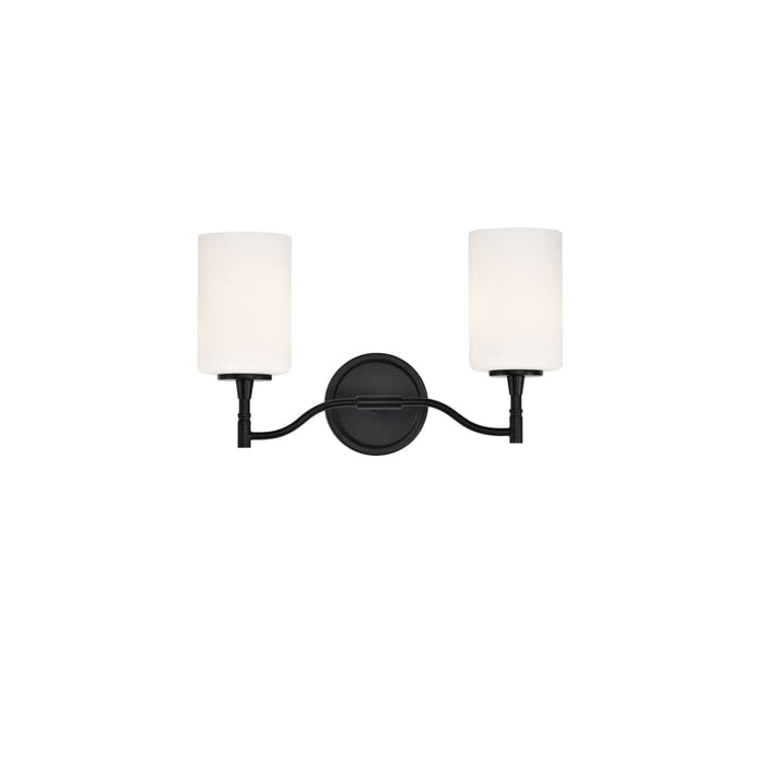Vanity Nuvo 60-8212 Liam - 2 Light Vanity - Matte Black - White Opal Glass Nuvo