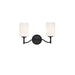 Vanity Nuvo 60-8212 Liam - 2 Light Vanity - Matte Black - White Opal Glass Nuvo