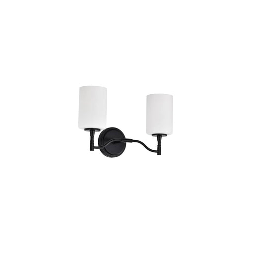 Vanity Nuvo 60-8212 Liam - 2 Light Vanity - Matte Black - White Opal Glass Nuvo