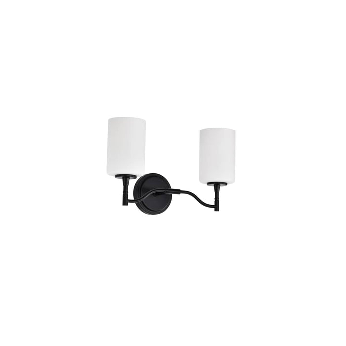 Vanity Nuvo 60-8212 Liam - 2 Light Vanity - Matte Black - White Opal Glass Nuvo