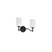 Vanity Nuvo 60-8212 Liam - 2 Light Vanity - Matte Black - White Opal Glass Nuvo