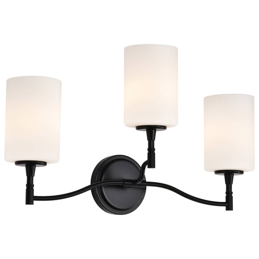 Vanity Nuvo 60-8213 Liam - 3 Light Vanity - Matte Black - White Opal Glass Nuvo