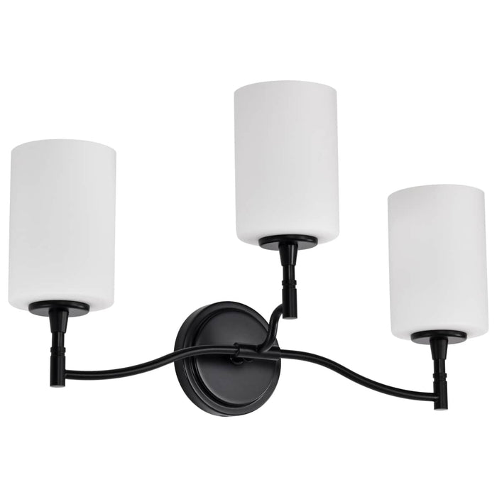 Vanity Nuvo 60-8213 Liam - 3 Light Vanity - Matte Black - White Opal Glass Nuvo