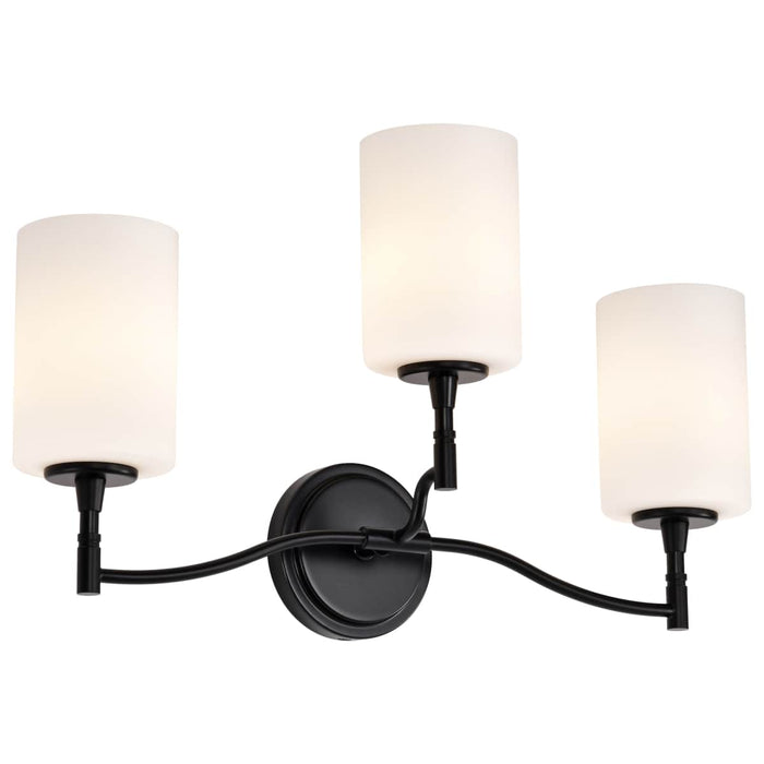 Vanity Nuvo 60-8213 Liam - 3 Light Vanity - Matte Black - White Opal Glass Nuvo