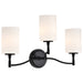 Vanity Nuvo 60-8213 Liam - 3 Light Vanity - Matte Black - White Opal Glass Nuvo