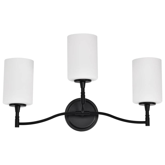Vanity Nuvo 60-8213 Liam - 3 Light Vanity - Matte Black - White Opal Glass Nuvo