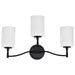 Vanity Nuvo 60-8213 Liam - 3 Light Vanity - Matte Black - White Opal Glass Nuvo