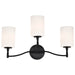 Vanity Nuvo 60-8213 Liam - 3 Light Vanity - Matte Black - White Opal Glass Nuvo