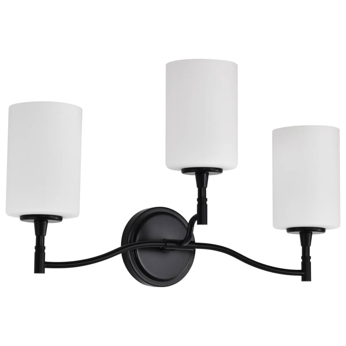 Vanity Nuvo 60-8213 Liam - 3 Light Vanity - Matte Black - White Opal Glass Nuvo