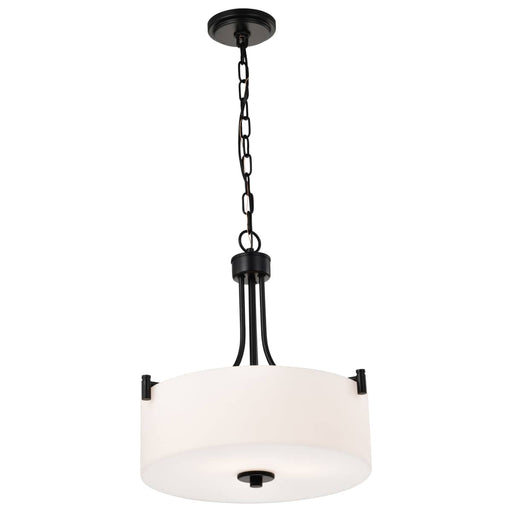 Pendant Nuvo 60-8214 Liam - 3 Light Pendant - Matte Black - White Opal Glass Nuvo
