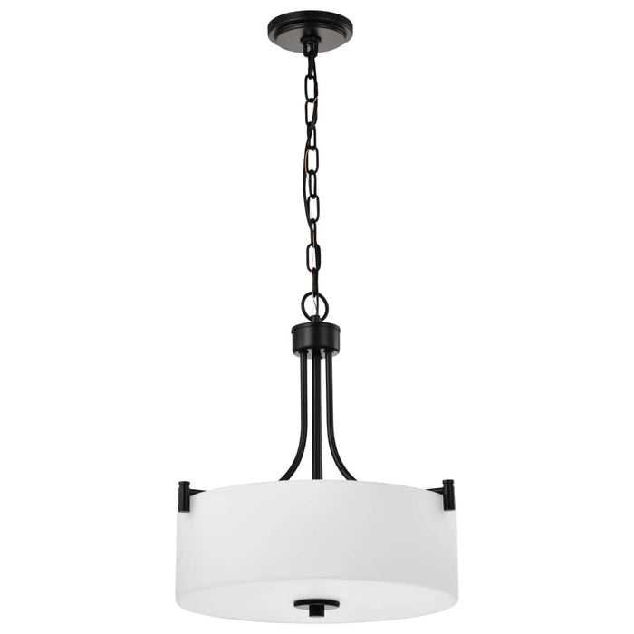 Pendant Nuvo 60-8214 Liam - 3 Light Pendant - Matte Black - White Opal Glass Nuvo