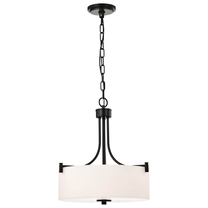 Pendant Nuvo 60-8214 Liam - 3 Light Pendant - Matte Black - White Opal Glass Nuvo