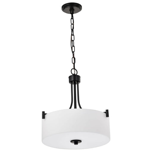 Pendant Nuvo 60-8214 Liam - 3 Light Pendant - Matte Black - White Opal Glass Nuvo