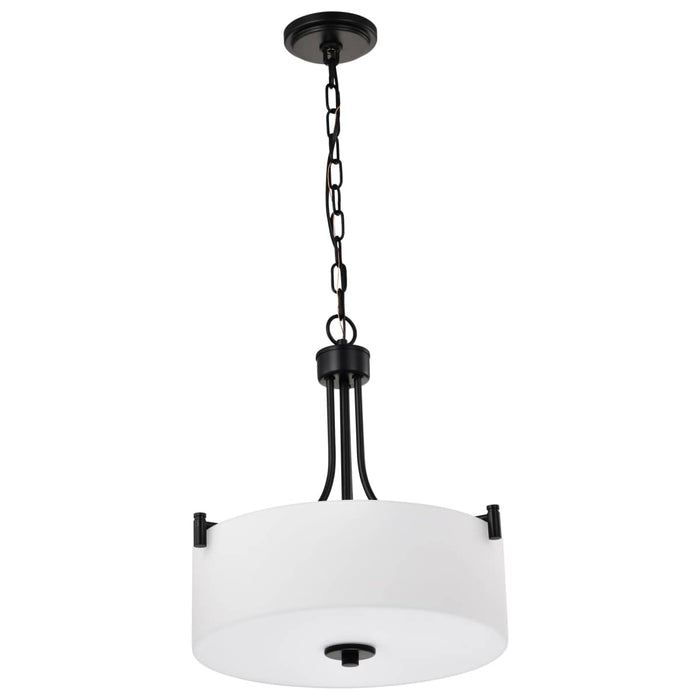 Pendant Nuvo 60-8214 Liam - 3 Light Pendant - Matte Black - White Opal Glass Nuvo