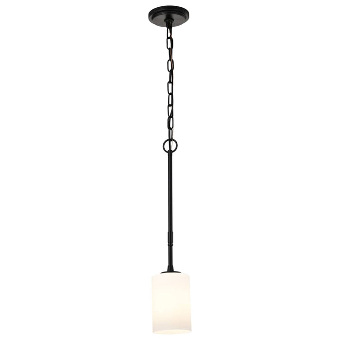 Mini Pendant Nuvo 60-8215 Liam - 1 Light Mini Pendant - Matte Black - White Opal Glass Nuvo