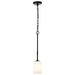 Mini Pendant Nuvo 60-8215 Liam - 1 Light Mini Pendant - Matte Black - White Opal Glass Nuvo