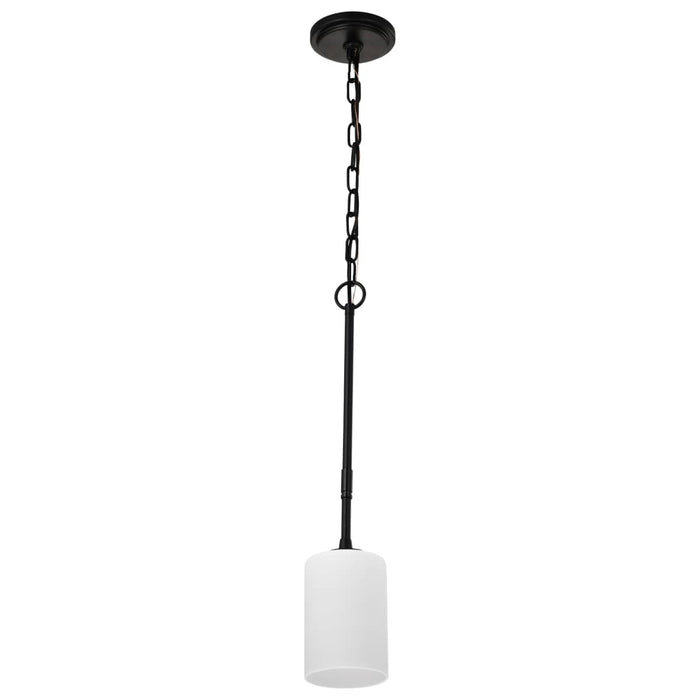 Mini Pendant Nuvo 60-8215 Liam - 1 Light Mini Pendant - Matte Black - White Opal Glass Nuvo