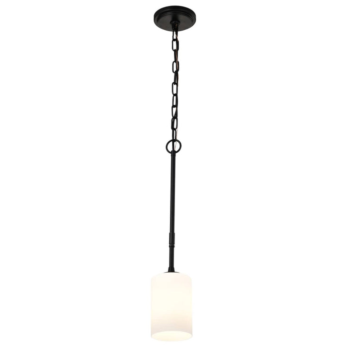 Mini Pendant Nuvo 60-8215 Liam - 1 Light Mini Pendant - Matte Black - White Opal Glass Nuvo