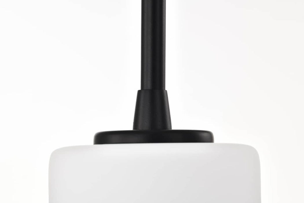 Mini Pendant Nuvo 60-8215 Liam - 1 Light Mini Pendant - Matte Black - White Opal Glass Nuvo