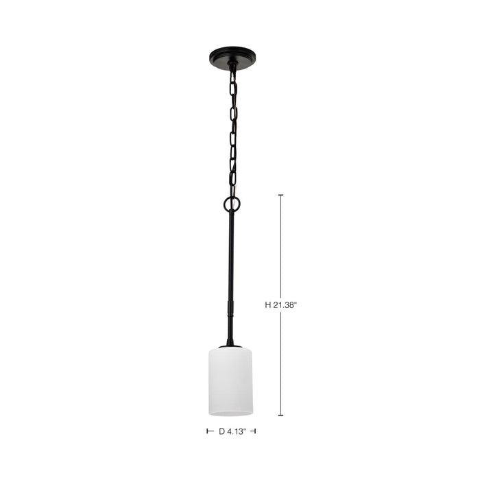 Mini Pendant Nuvo 60-8215 Liam - 1 Light Mini Pendant - Matte Black - White Opal Glass Nuvo