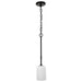 Mini Pendant Nuvo 60-8215 Liam - 1 Light Mini Pendant - Matte Black - White Opal Glass Nuvo