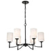 Chandelier Nuvo 60-8216 Liam - 6 Light Chandelier - Matte Black - White Opal Glass Nuvo