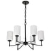Chandelier Nuvo 60-8216 Liam - 6 Light Chandelier - Matte Black - White Opal Glass Nuvo