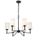 Chandelier Nuvo 60-8216 Liam - 6 Light Chandelier - Matte Black - White Opal Glass Nuvo