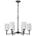 Chandelier Nuvo 60-8216 Liam - 6 Light Chandelier - Matte Black - White Opal Glass Nuvo