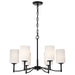 Chandelier Nuvo 60-8216 Liam - 6 Light Chandelier - Matte Black - White Opal Glass Nuvo