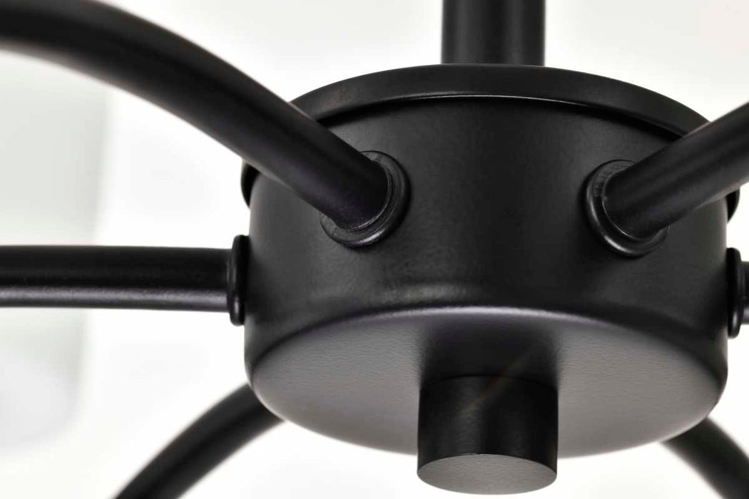 Chandelier Nuvo 60-8216 Liam - 6 Light Chandelier - Matte Black - White Opal Glass Nuvo
