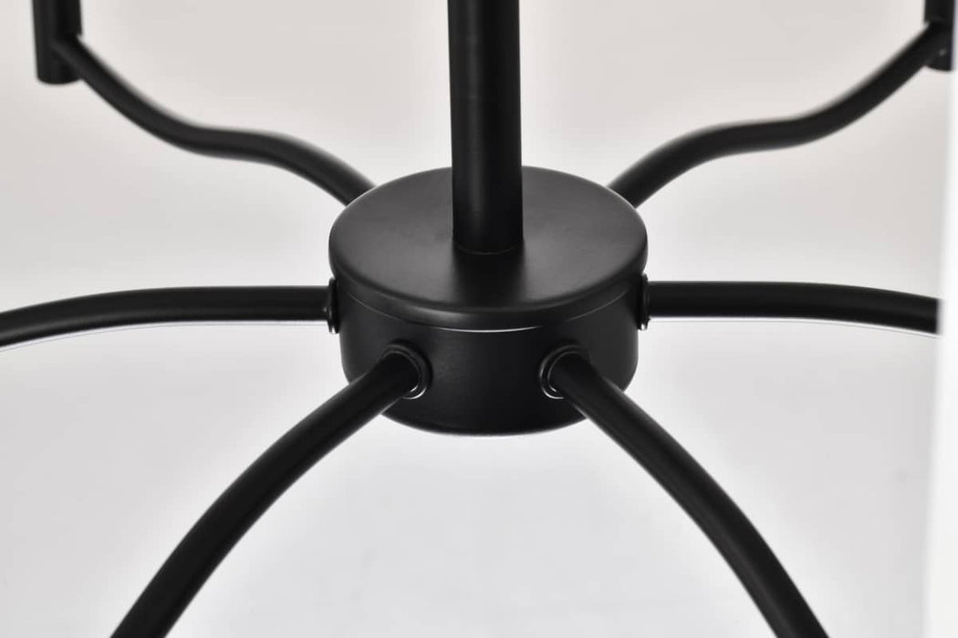 Chandelier Nuvo 60-8216 Liam - 6 Light Chandelier - Matte Black - White Opal Glass Nuvo