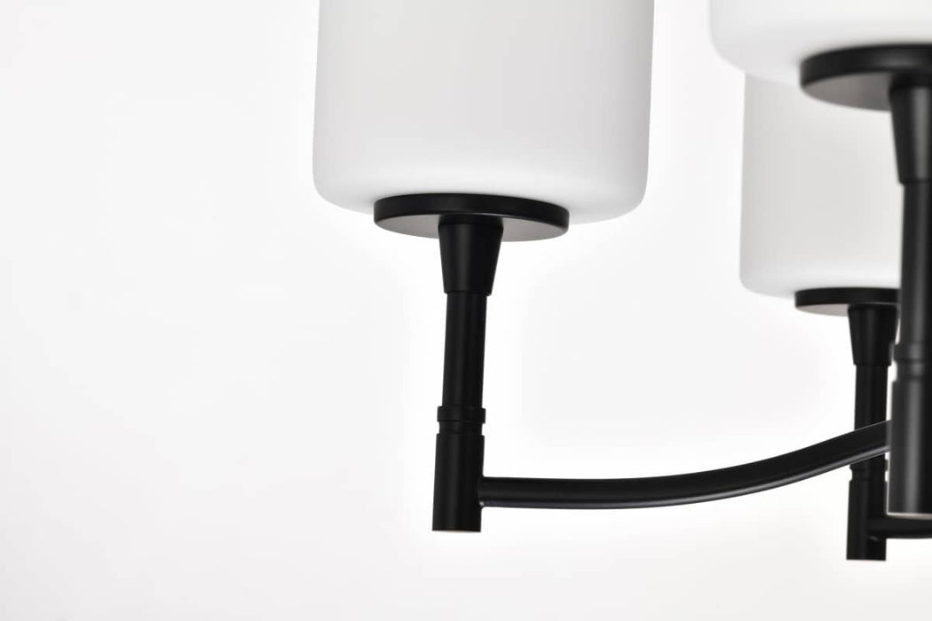Chandelier Nuvo 60-8216 Liam - 6 Light Chandelier - Matte Black - White Opal Glass Nuvo
