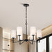 Chandelier Nuvo 60-8216 Liam - 6 Light Chandelier - Matte Black - White Opal Glass Nuvo